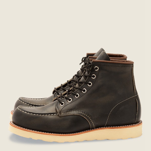 Red Wing Mens Classic Moc - 6-inch Rough & Tough Leather - Heritage Boots Dark Grey - 5082KVBAS